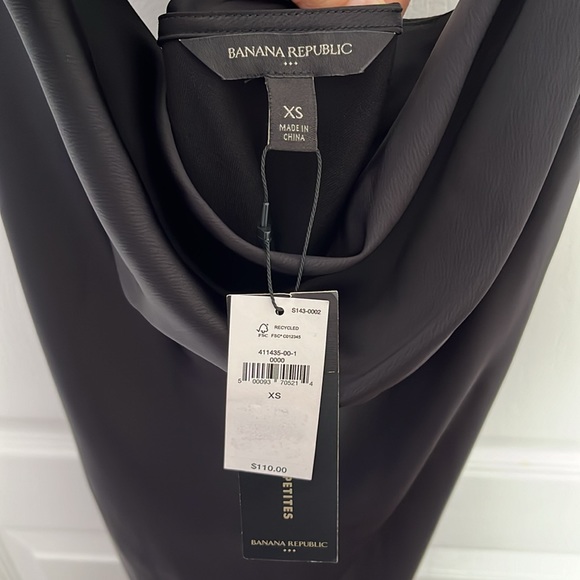 NWT BANANA REPUBLIC FACTORY BLACK FRONT SLIT DRESS - Picture 5 of 6